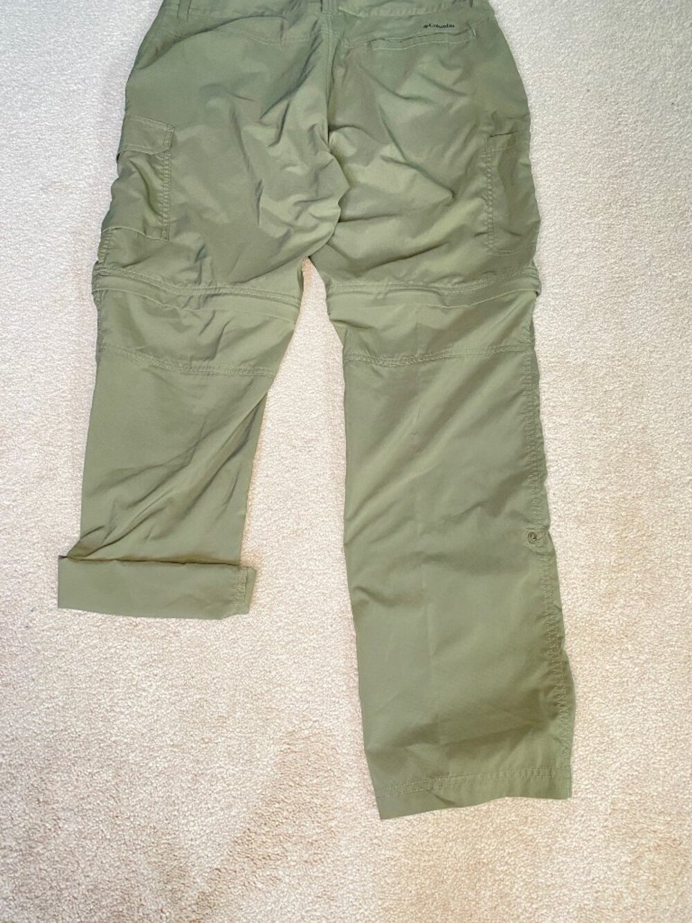 2 Pr: Columbia Utilitarian Hiking, Fishing, Sport Pants Sz: 14 Sage Green, Tan - Picture 3 of 7